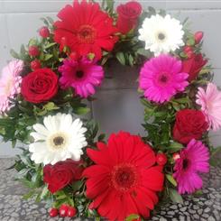 Red Funeral Wreath