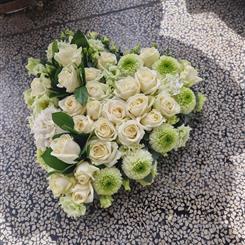 White and Green Funeral Heart